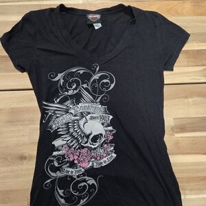 Harley-Davidson Bravado Black Skull Graphic Tee
